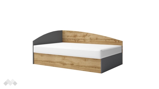 Легло 120/190 Борей с включен матрак Бонел 120/190 дъб вотан светъл с антрацит - МебелМаг Легло 120/190 Борей с включен матрак Бонел 120/190 дъб вотан светъл с антрацит