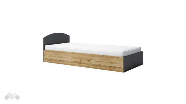 Легло 90/200 Галати с включен матрак Бонел 90/200 дъб вотан светъл с антрацит - МебелМаг Легло 90/200 Галати с включен матрак Бонел 90/200 дъб вотан светъл с антрацит