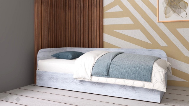 Ъглово легло 82/190 №1 с включен матрак Бонел 82/190 дъб антик - МебелМаг Ъглово легло 82/190 №1 с включен матрак Бонел 82/190 дъб антик