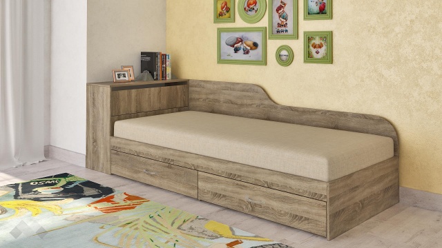 Мини приста с ракла 82/190 Сонома тъмна сонома - МебелМаг Мини приста с ракла 82/190 Сонома тъмна сонома