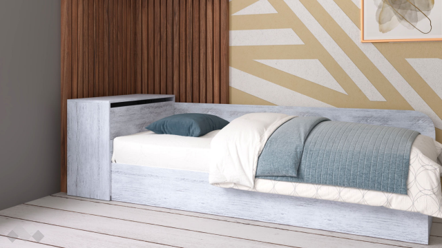 Мини приста с ракла 82/190 №1 с включен матрак Бонел 82/190 дъб антик - МебелМаг Мини приста с ракла 82/190 №1 с включен матрак Бонел 82/190 дъб антик