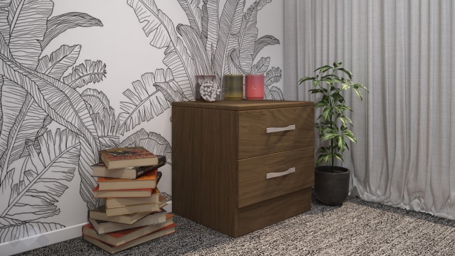 Нощен шкаф Диди орех адмирал - МебелМаг Нощен шкаф Диди орех адмирал