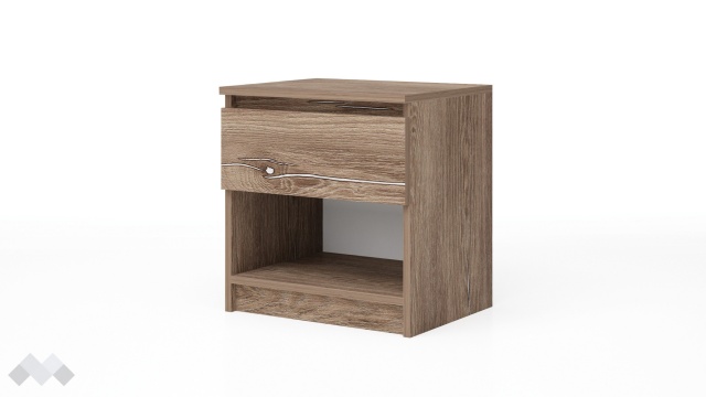 Нощен шкаф Борей браун силвърджак - МебелМаг Нощен шкаф Борей браун силвърджак