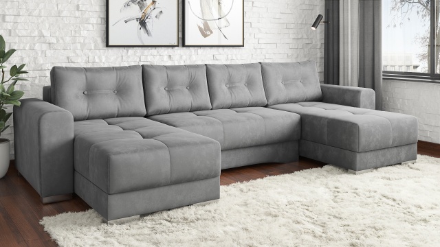 Ъглов диван Джена универсален ъгъл сив - МебелМаг Ъглов диван Джена универсален ъгъл сив