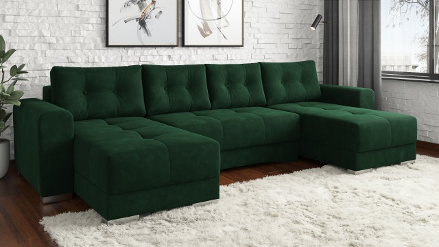 Ъглов диван Джена универсален ъгъл зелен - МебелМаг Ъглов диван Джена универсален ъгъл зелен
