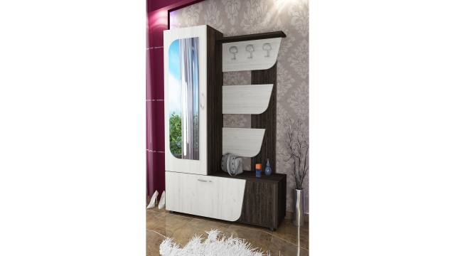 Портманто Сигма винтидж с дъб крафт бял - МебелМаг Портманто Сигма винтидж с дъб крафт бял