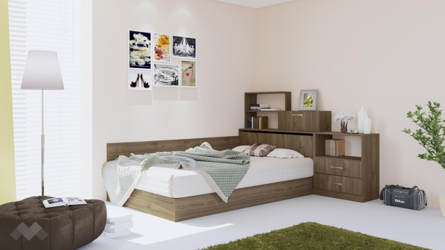 Приста с ракла 120/190 Дарси орех адмирал - МебелМаг Приста с ракла 120/190 Дарси орех адмирал