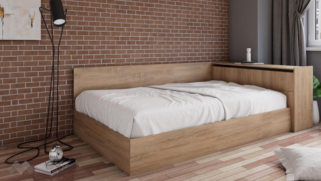 Приста с ракла 120/190 Арго с включен матрак Бонел 120/190 дъб сонома - МебелМаг Приста с ракла 120/190 Арго с включен матрак Бонел 120/190 дъб сонома