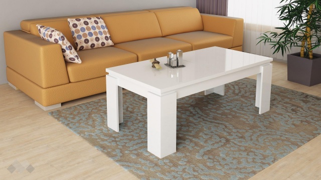 Холна маса Катрин разтегателни бял гланц - МебелМаг Холна маса Катрин разтегателни бял гланц