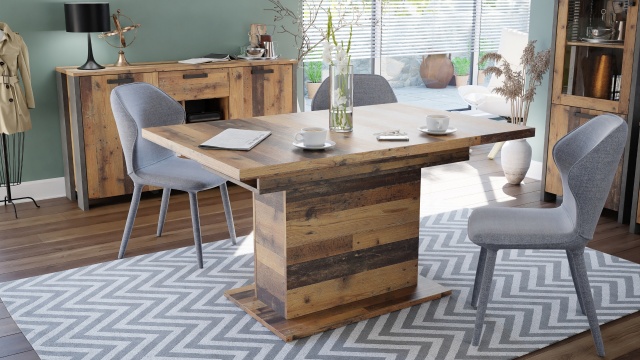 Трапезна маса Кора разтегателни олд стайл - МебелМаг Трапезна маса Кора разтегателни олд стайл