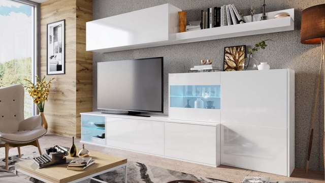 Секция Асти модулни бял гланц - МебелМаг Секция Асти модулни бял гланц