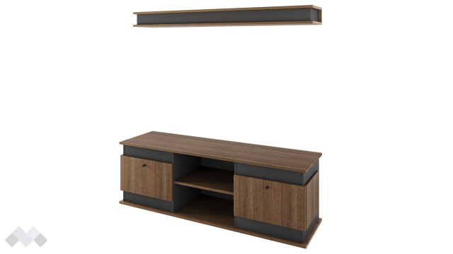 ТВ шкаф Купър песаро с графит - МебелМаг ТВ шкаф Купър песаро с графит