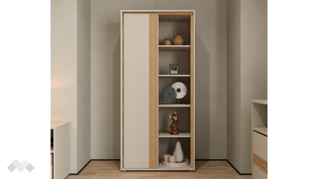 Етажерка Векслин пясък с дъб маувела - МебелМаг Етажерка Векслин пясък с дъб маувела