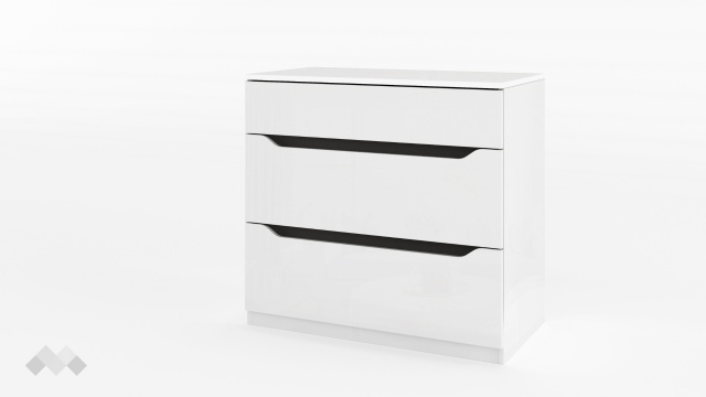 Скрин Аляска бяло гланц с графит - МебелМаг Скрин Аляска бяло гланц с графит