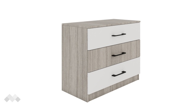 Скрин Комо дъб ърбан ойстър с бяло - МебелМаг Скрин Комо дъб ърбан ойстър с бяло