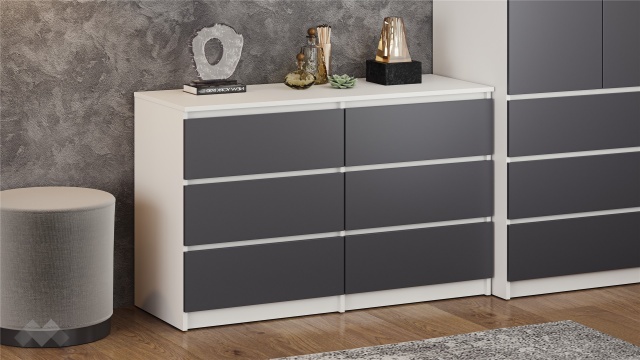 Скрин Никола бял с антрацит - МебелМаг Скрин Никола бял с антрацит