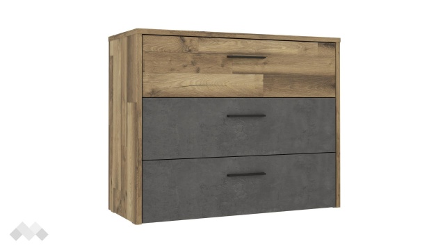 Скрин Ричиано бетон с дъб став - МебелМаг Скрин Ричиано бетон с дъб став