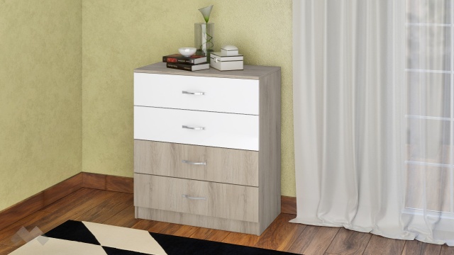 Скрин Рокфорд сонома арвен с бял гланц - МебелМаг Скрин Рокфорд сонома арвен с бял гланц