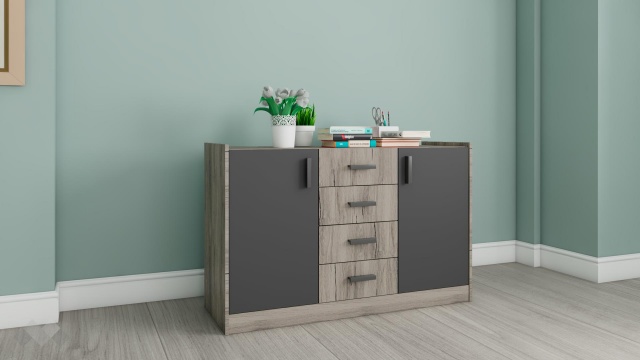 Скрин Спирит малта с антрацит - МебелМаг Скрин Спирит малта с антрацит