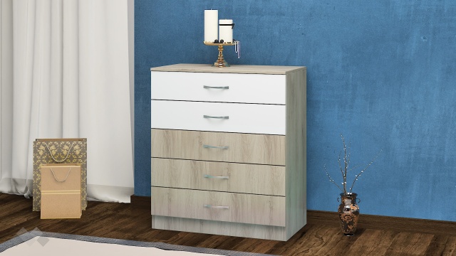 Скрин Уорън сонома арвен с бял гланц - МебелМаг Скрин Уорън сонома арвен с бял гланц