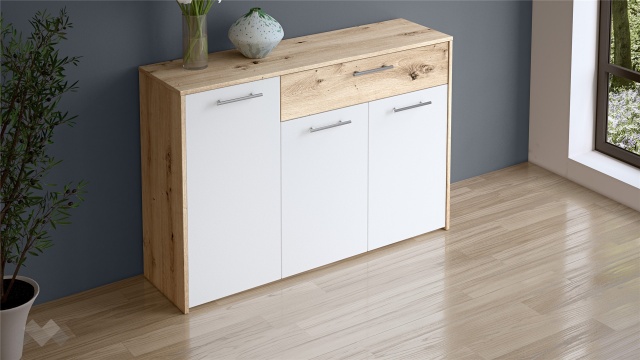 Скрин Вангард артизан с бяло - МебелМаг Скрин Вангард артизан с бяло