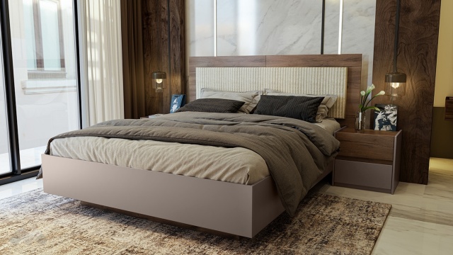 Спалня 160/200 Калатрава кафяв дъб пиемона с лате - МебелМаг Спалня 160/200 Калатрава кафяв дъб пиемона с лате