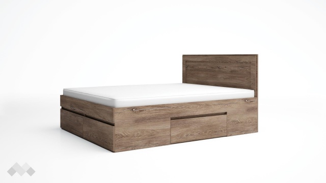 Спалня 160/200 Борей с включен матрак Бонел 160/200 браун силвърджак - МебелМаг Спалня 160/200 Борей с включен матрак Бонел 160/200 браун силвърджак