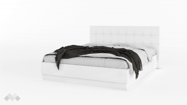 Тапицирана спалня 160/200 Аляска с включен матрак Бонел 160/200 бяло гланц - МебелМаг Тапицирана спалня 160/200 Аляска с включен матрак Бонел 160/200 бяло гланц