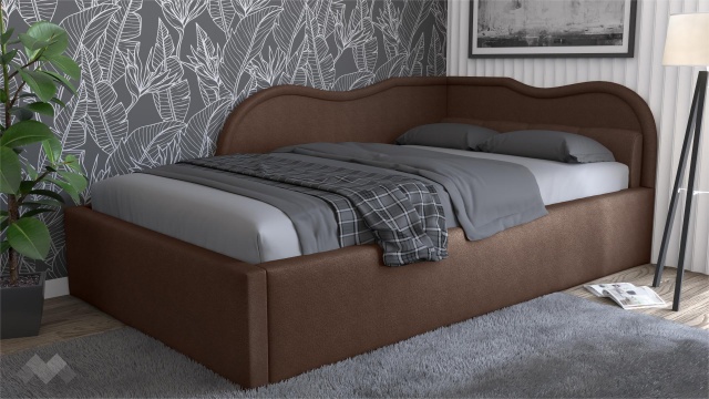 Тапицирана спалня 120/190 Андреа с включен матрак Бонел 120/190 кафяв - МебелМаг Тапицирана спалня 120/190 Андреа с включен матрак Бонел 120/190 кафяв