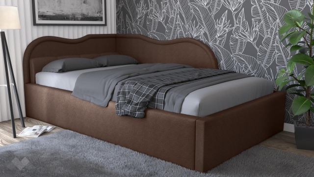 Тапицирана спалня 120/190 Андреа с включен матрак Бонел 120/190 кафяв