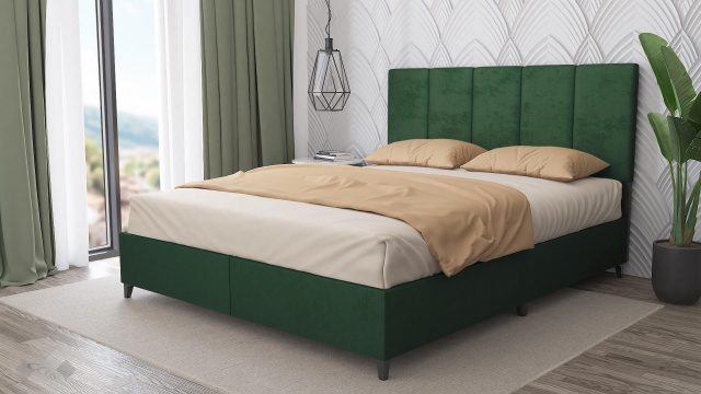 Боксспринг легло 160/200 Барона с включен матрак Sleep Nuvia 160/200 тъмно зелен
