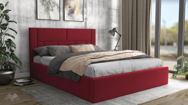 Тапицирана спалня 160/200 Биляна с включен матрак Бонел 160/200 червен - МебелМаг Тапицирана спалня 160/200 Биляна с включен матрак Бонел 160/200 червен