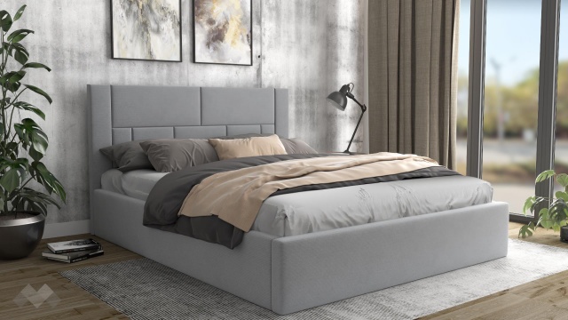 Тапицирана спалня 160/200 Биляна с включен матрак Бонел 160/200 сив - МебелМаг Тапицирана спалня 160/200 Биляна с включен матрак Бонел 160/200 сив