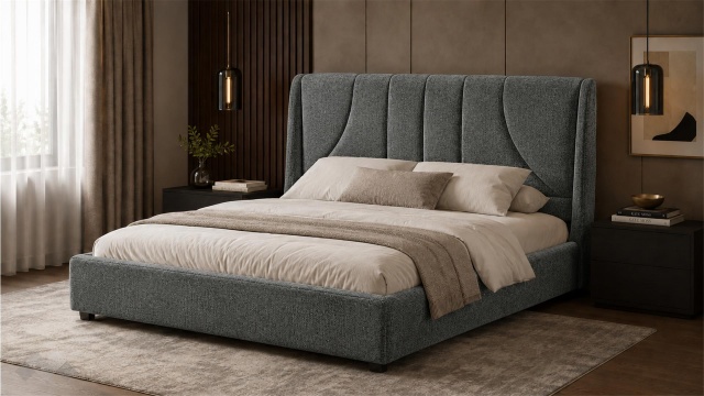 Тапицирана спалня 160/200 Дориан с включен матрак Sleep Nuvia 160/200 сив
