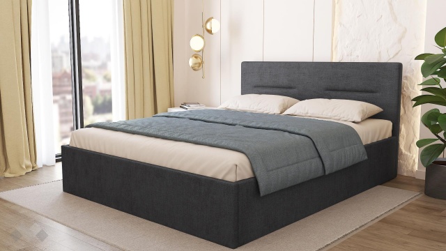 Тапицирана спалня 160/200 Фиорела с включен матрак Бонел 160/200 графит - МебелМаг Тапицирана спалня 160/200 Фиорела с включен матрак Бонел 160/200 графит