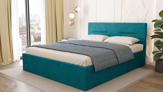 Тапицирана спалня 160/200 Фиорела с включен матрак Бонел 160/200 тюркоаз - МебелМаг Тапицирана спалня 160/200 Фиорела с включен матрак Бонел 160/200 тюркоаз