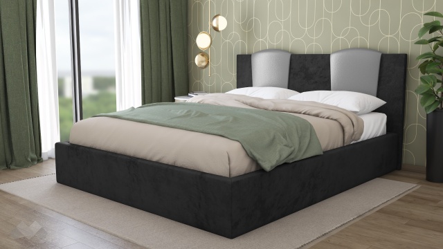 черна със сребристо