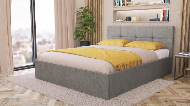 Тапицирана спалня 160/200 Камил с включен матрак Бонел 160/200 сив - МебелМаг Тапицирана спалня 160/200 Камил с включен матрак Бонел 160/200 сив