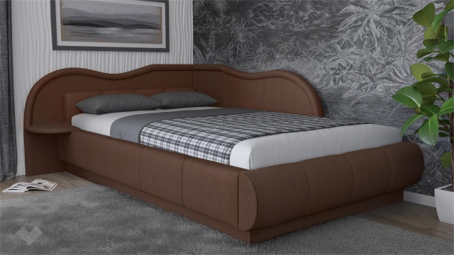 Тапицирана спалня 120/190 Марта с включен матрак Бонел 120/190 кафяв