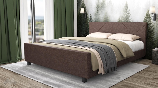 Тапицирана спалня 160/200 Нела с включен матрак Sleep Nuvia 160/200 кафяв