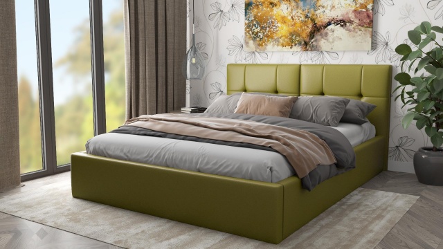 Тапицирана спалня 160/200 Ния с включен матрак Бонел 160/200 зелен - МебелМаг Тапицирана спалня 160/200 Ния с включен матрак Бонел 160/200 зелен