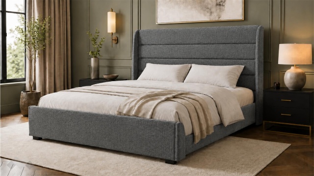 Тапицирана спалня 180/200 Велиса с включен матрак Sleep Nuvia 180/200 сив