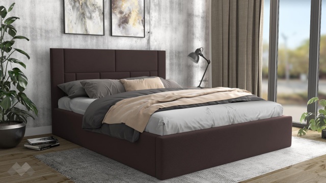 Тапицирана спалня 160/200 Биляна с включен матрак Бонел 160/200 кафяв - МебелМаг Тапицирана спалня 160/200 Биляна с включен матрак Бонел 160/200 кафяв