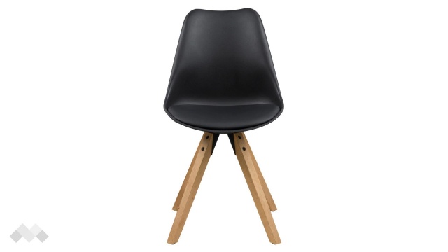 Трапезен стол Дима черен с дъб - МебелМаг Трапезен стол Дима черен с дъб