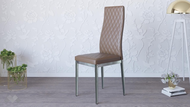 Трапезен стол Матеус бежов - МебелМаг Трапезен стол Матеус бежов