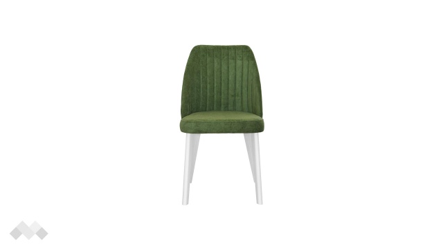 Трапезен стол Мелани зелен с бяло - МебелМаг Трапезен стол Мелани зелен с бяло