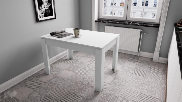 Трапезна маса Дени разтегателни бяло гладко