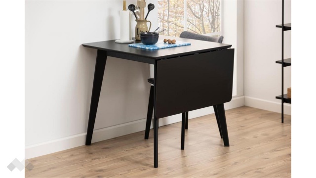 Трапезна маса Роксби разтегателни черен мат - МебелМаг Трапезна маса Роксби разтегателни черен мат