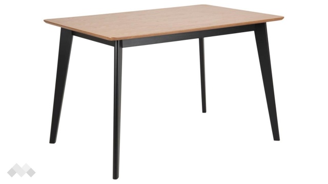 Трапезна маса Роксби неразтегателни дъб натурал с черно - МебелМаг Трапезна маса Роксби неразтегателни дъб натурал с черно