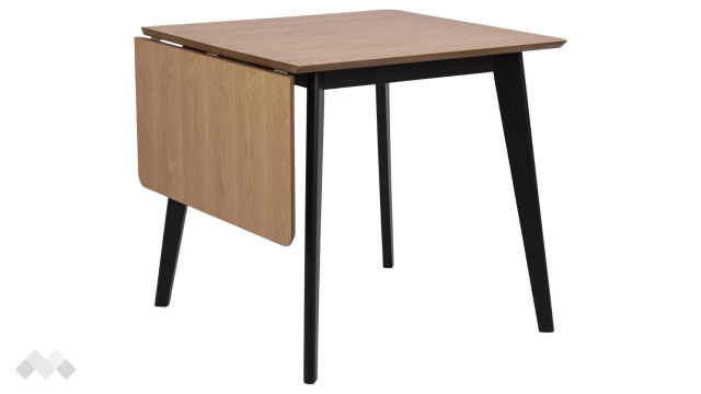 Трапезна маса Роксби разтегателни дъб натурал с черно - МебелМаг Трапезна маса Роксби разтегателни дъб натурал с черно